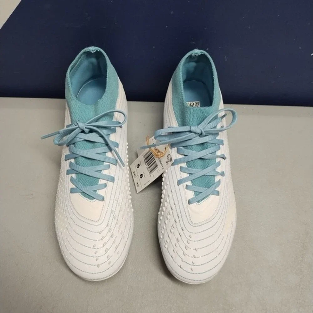 Adidas Predator Accuracy.2 FG Soccer Cleats Men US 5 White Blue Athletic Lace-Up